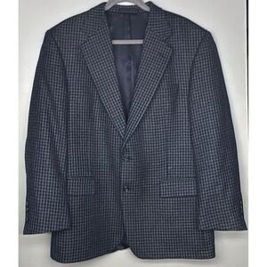 Oliver Blue Houndstooth Blues Baby Alpaca/Wool ventless Blazer Supersoft!